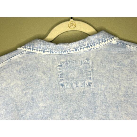 Frank & Eileen Popver Henley Mineral Blue V-Neck Collar Long Sleeve Cotton Large - Picture 8 of 12